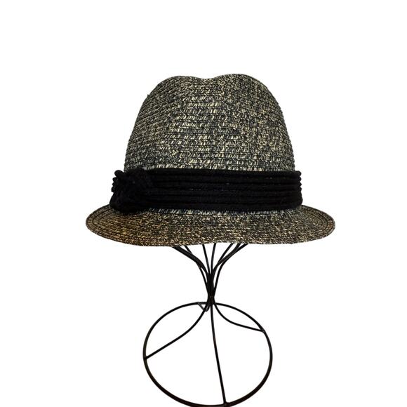 D&Y Classic Casual Straw Fedora OSFM Braided Band Hat Travel Beach Vacation - Picture 1 of 8